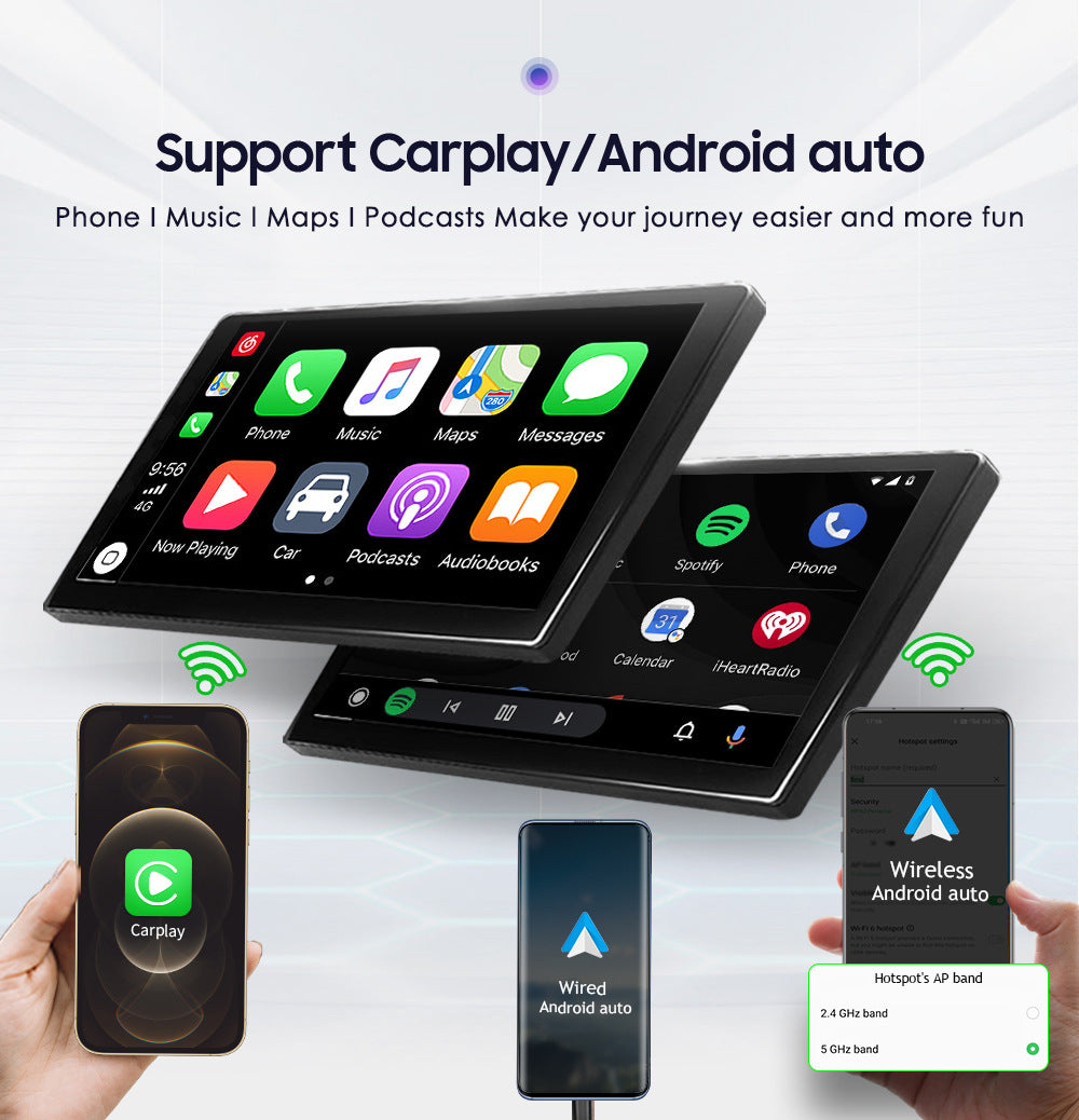 Carputech Android 12 Double Din Wireless Apple CarPlay & Android Auto Car Radio with 8GB RAM & 10 Inch QLED Touch Screen